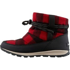 SOREL Women's Whitney Short Plaid Waterproof Winter Boots 9.5 Red Black Buffalo